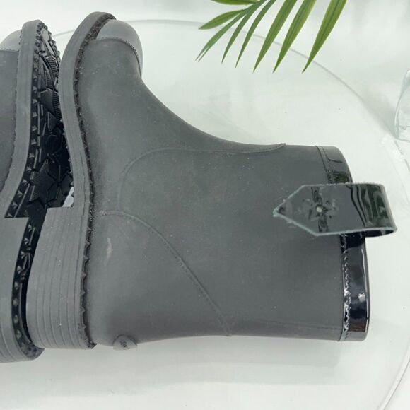 Jimmy Choo Edie Black Matte Rubber Rain Boots Size 37 AS IS - Picture 9 of 15